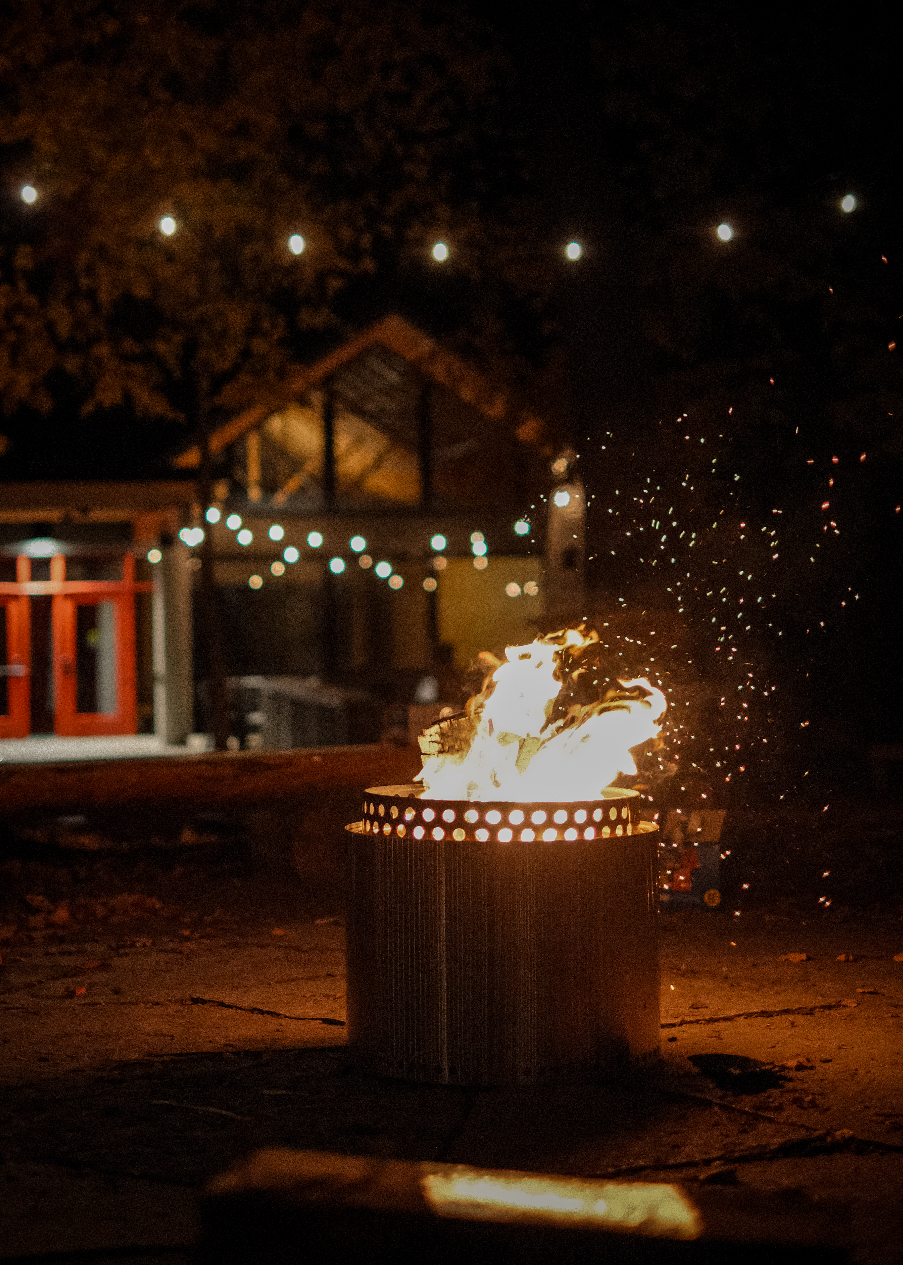 Fire pit at night